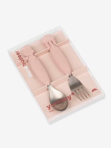 YummyPlus Sea Friends 2-Piece Cutlery Set, by DONE BY DEER BLUE LIGHT SOLID+PINK LIGHT SOLID 