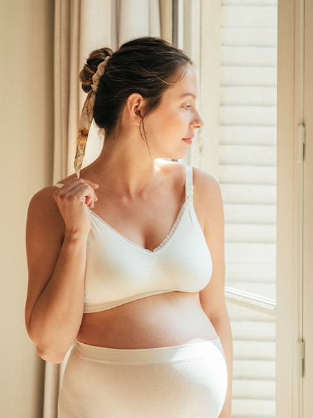 Seamless Bra, Maternity & Nursing Special, Organic by CACHE COEUR PINK LIGHT SOLID+WHITE LIGHT SOLID 