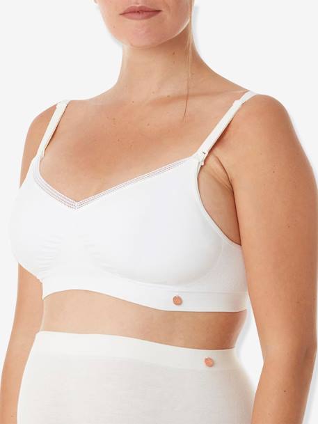 Seamless Bra, Maternity & Nursing Special, Organic by CACHE COEUR WHITE LIGHT SOLID 