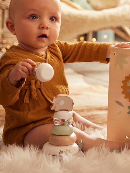 Early Learning Toy: Stackable Pyramid in Wood, Hanoi - FSC® Certified Multi 