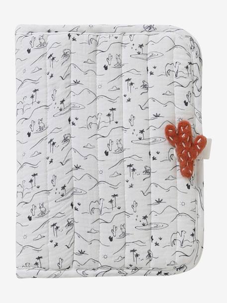 Medical Records Cover in Cotton Gauze WHITE MEDIUM ALL OVER PRINTED+White/Print 