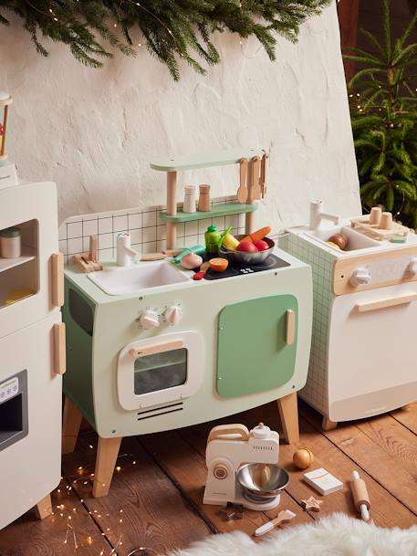 Wooden Design Kitchen - FSC®100 Certified caramel+Light Blue 