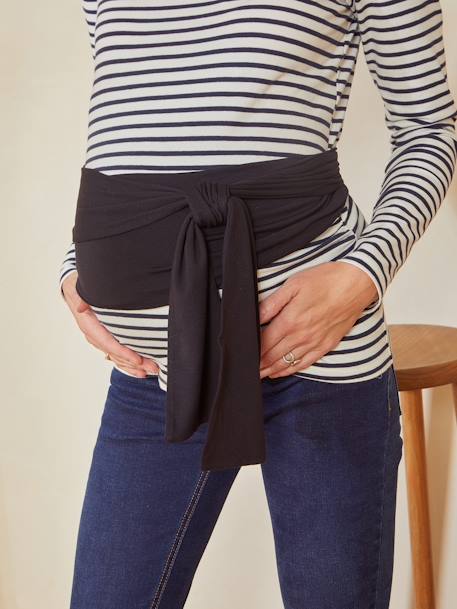 Oeko Tex® Tie-Up Belly Wrap in Jersey Knit for Maternity Black 