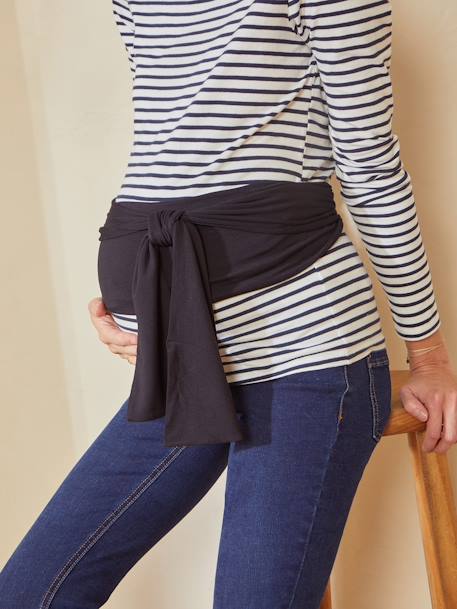 Oeko Tex® Tie-Up Belly Wrap in Jersey Knit for Maternity Black 