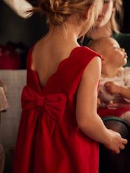 Velour Occasionwear Dress with Bow on the Back, for Girls