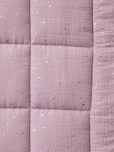 Throw in Organic* Cotton Gauze, Comets Light Pink/Print 