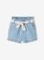 Paperbag Shorts with Belt for Babies BLUE LIGHT WASCHED 