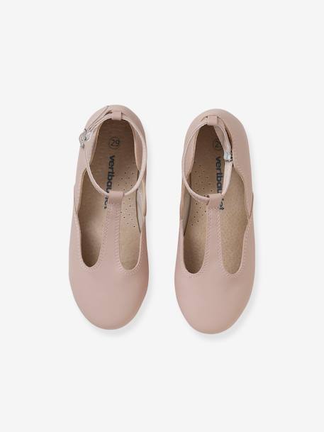 T-Strap Ballet Pumps for Girls Light Pink+White 