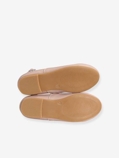 T-Strap Ballet Pumps for Girls Light Pink+White 