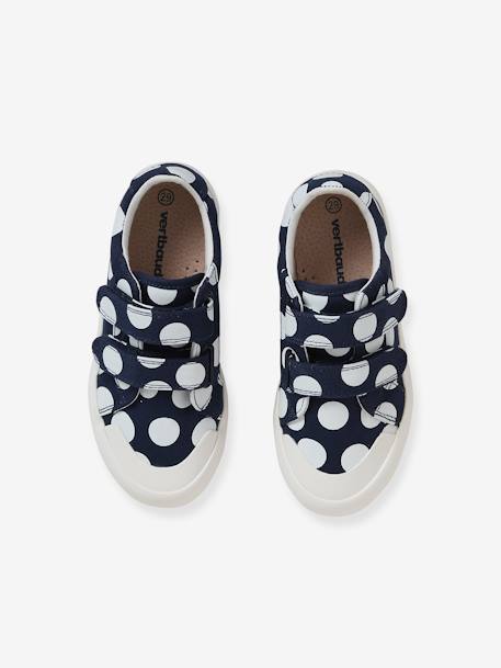 Fabric Trainers with Touch Fasteners, for Girls BLUE DARK ALL OVER PRINTED 