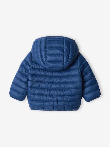 Lightweight Padded Jacket with Hood for Babies BLUE DARK SOLID+bronze+tomato red 