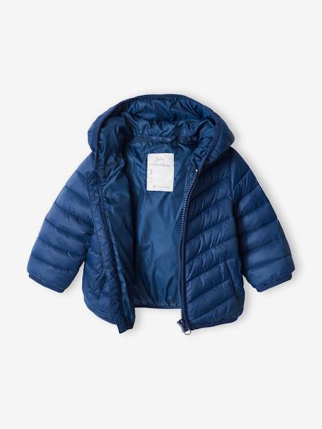 Lightweight Padded Jacket with Hood for Babies BLUE DARK SOLID+bronze 