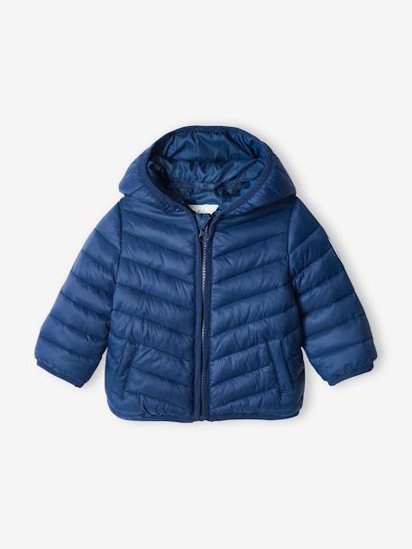 Lightweight Padded Jacket with Hood for Babies BLUE DARK SOLID+bronze+tomato red 