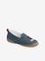 Elasticated Leather Slip-Ons for Boys BLUE MEDIUM SOLID WITH DESIGN 