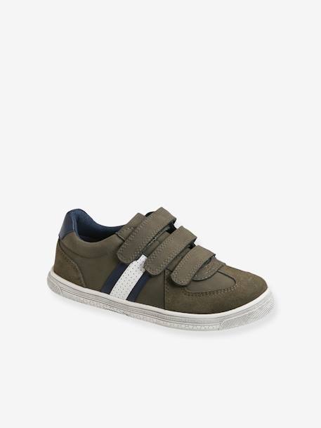 Trainers with Touch-Fastening Tab for Boys Dark Blue+GREEN DARK SOLID+White/Navy 