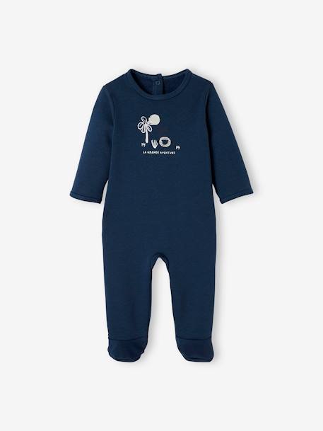 Pack of 2 Fleece Sleepsuits for Babies BLUE DARK TWO COLOR/MULTICOL 