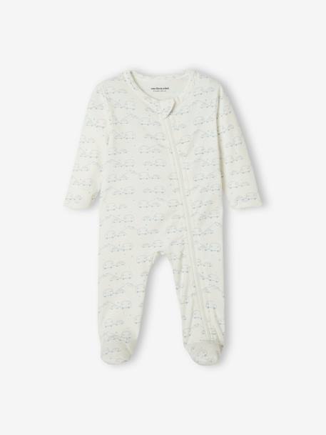 Pack of 3 Sleepsuits in Jersey Knit for Babies BEIGE MEDIUM TWO COLORS/MULTIC+WHITE LIGHT TWO COLOR/MULTICOL 