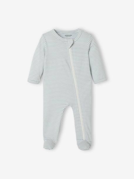 Pack of 3 Sleepsuits in Jersey Knit for Babies BEIGE MEDIUM TWO COLORS/MULTIC+WHITE LIGHT TWO COLOR/MULTICOL 
