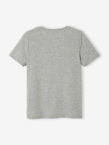 T-Shirt with Sports Motifs for Boys GREY MEDIUM MIXED COLOR+marl grey+royal blue 