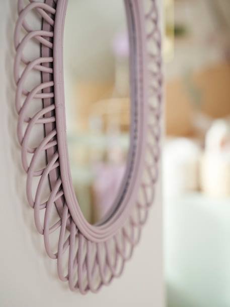 Oval Rattan Mirror, Sweet Provence PURPLE LIGHT SOLID 
