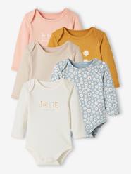 Pack of 5 Long-Sleeved Bodysuits for Newborn Babies