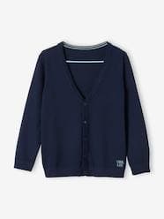 Boys-Cardigans, Jumpers & Sweatshirts-V-Neck Cardigan, "cool life" Embroidery, for Boys