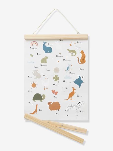 Alphabet Poster, Mini Zoo BEIGE LIGHT SOLID WITH DESIGN 