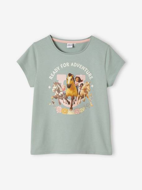 Spirit® T-shirt, Short Sleeves, for Girls GREEN MEDIUM SOLID WITH DESIG 