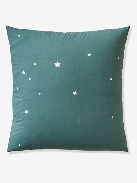Duvet Cover + Pillowcase Set with Glow-in-the-Dark Details, Graphic Dino GREEN DARK SOLID WITH DESIGN 