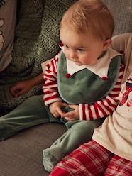 Baby-Pyjamas-Christmas Gift Set for Babies: Velour Sleepsuit + Bib