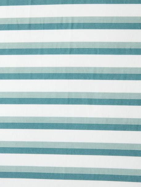 Fitted Sheet for Children, Work in Progress GREEN MEDIUM STRIPED 