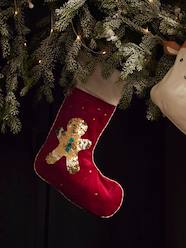 Bedding & Decor-Decoration-Christmas Stocking with Reversible Sequins, Gingerbread Man
