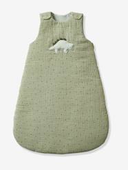 Bedding & Decor-Sleeveless Baby Sleep Bag in Cotton Gauze, Dinosaurus