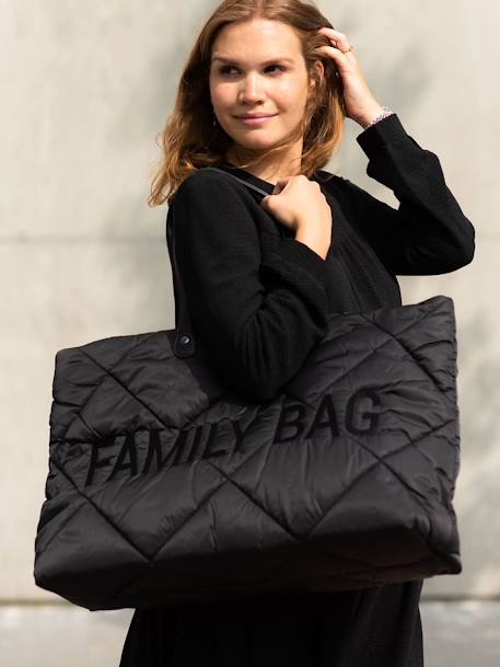 Changing Bag, Family Bag by CHILDHOME BLACK DARK SOLID WITH DESIGN 