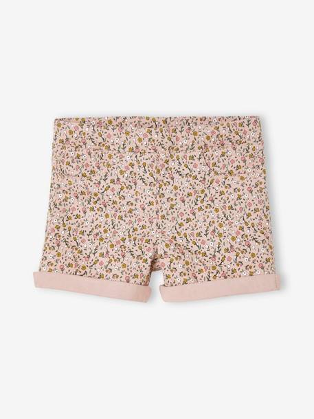 Short Treggings with Flower Print for Girls PINK LIGHT ALL OVER PRINTED 