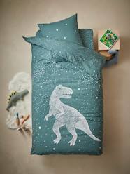 Bedding & Decor-Duvet Cover + Pillowcase Set with Glow-in-the-Dark Details, Graphic Dino
