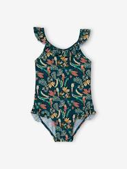 Swimsuit with Tropical Print for Girls