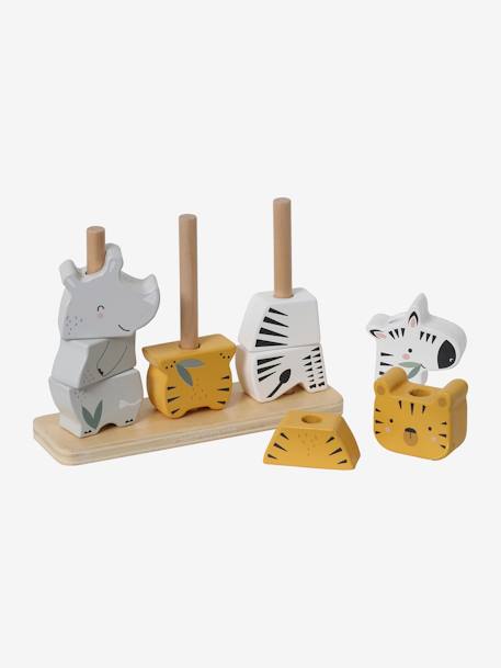 Stackable Jungle Animals in FSC® Wood BEIGE MEDIUM SOLID WITH DECOR 