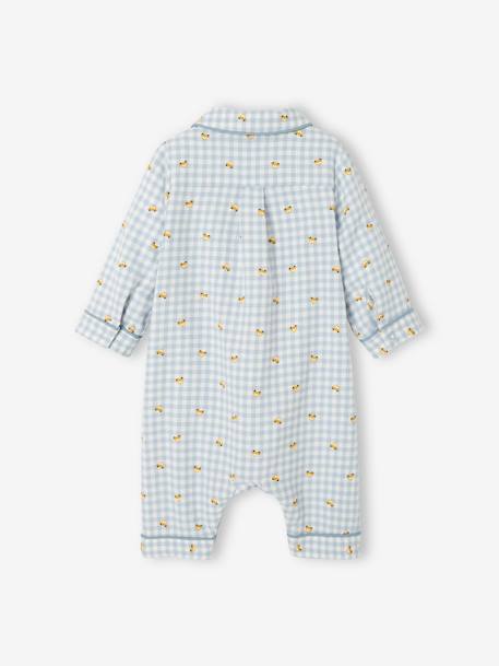 Cotton Flannel Sleepsuit for Babies WHITE LIGHT CHECKS 