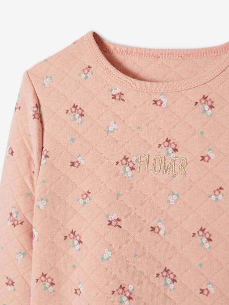 Printed Sweatshirt, Lightly Padded, for Girls PINK LIGHT ALL OVER PRINTED 