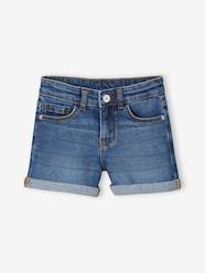 -Denim Shorts with Turn-Ups, for Girls
