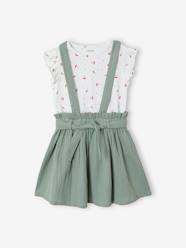 Striped T-Shirt + Cotton Gauze Skirt Outfit, for Girls