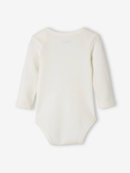 Pack of 5 Long-Sleeved Bodysuits for Newborn Babies BEIGE MEDIUM TWO COLORS/MULTIC 