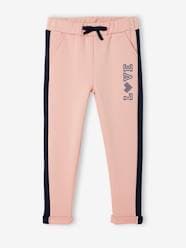 Girls-Trousers-Fleece Joggers with Side Stripes for Girls