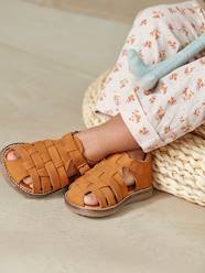Closed-Toe Leather Sandals for Babies