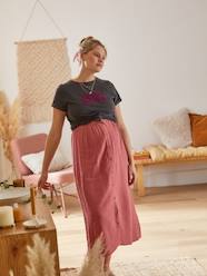 Maternity-Long Skirt in Cotton Gauze for Maternity