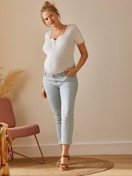 7/8 Straight Leg Jeans with Seamless Belly Band for Maternity