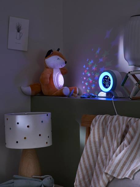 Stars Projecting Fox Night Light denim blue+golden yellow+grey+Grey+Orange 