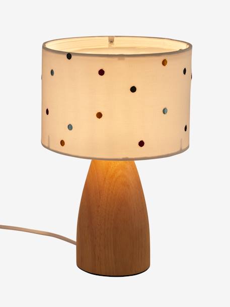 Bedside Lamp with Embroidered Dots BEIGE LIGHT SOLID WITH DESIGN 