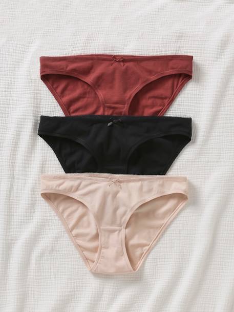 Pack of 3 Cotton Briefs for Maternity BEIGE LIGHT SOLID 